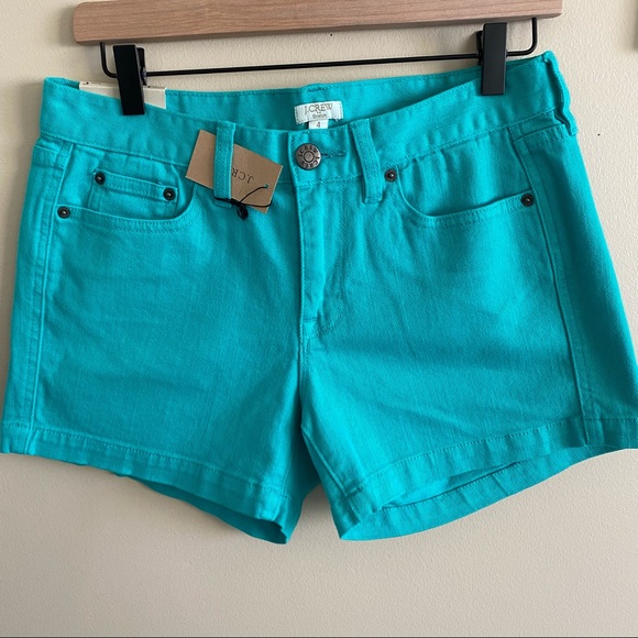 NWT J. Crew Stretch City Fit Green Denim Shorts Size 4 - Picture 8 of 8